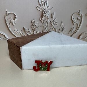 Vintage Joy Christmas Wreath Pin #3